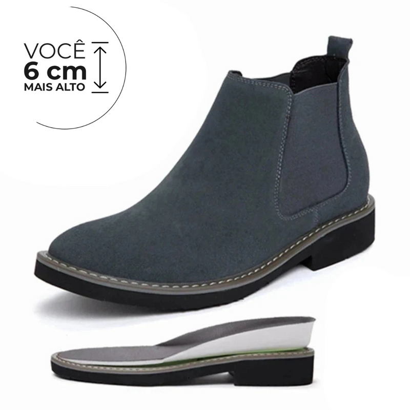 Bota Macau - Aumenta Altura 6cm - Cinza- Masculino