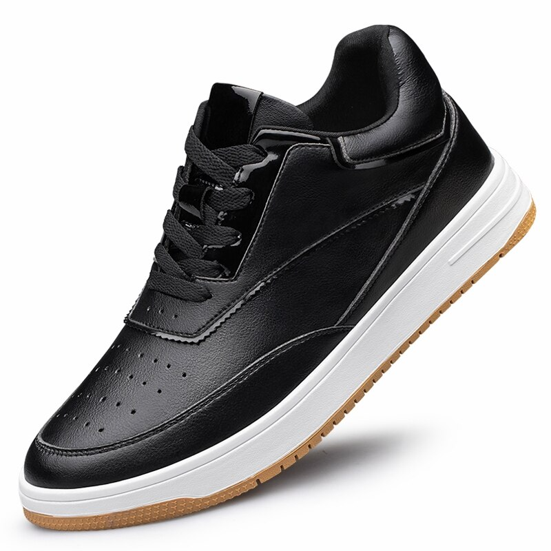 Tênis Casual Escalador - Aumenta Altura 6cm - Couro - Preto - Masculino