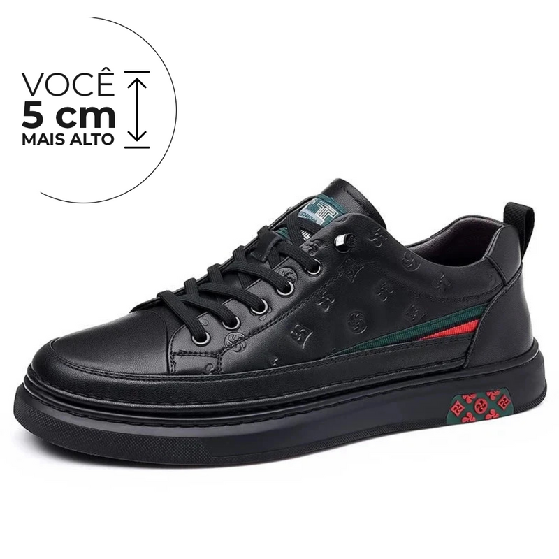 Tênis Casual Flama - Aumenta Altura 5cm - Preto - Masculino