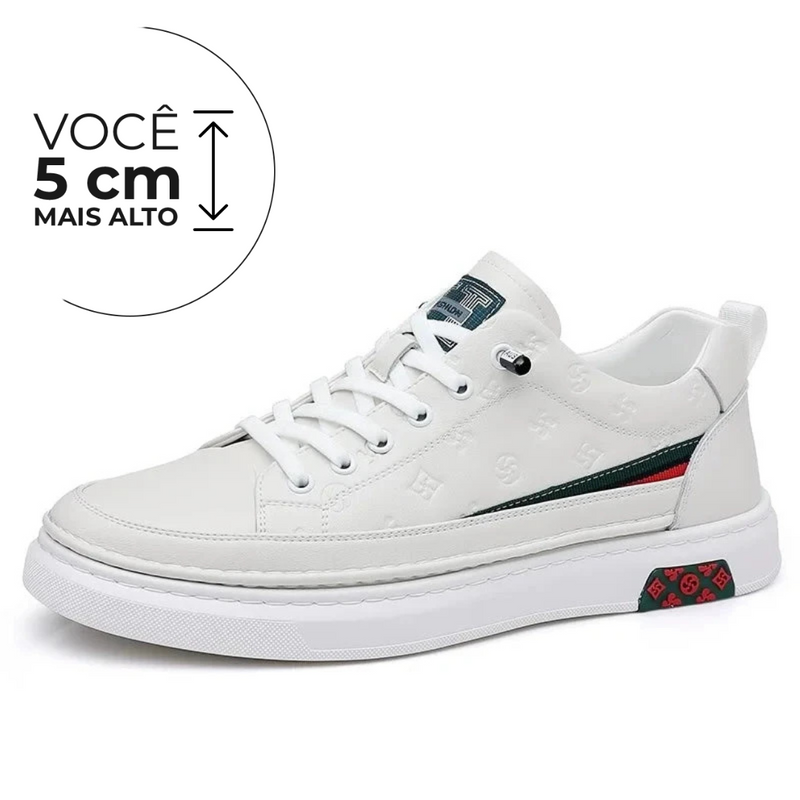 Tênis Casual Bruma - Aumenta Altura 5cm - Branco - Masculino