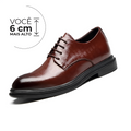 Sapato Social Premium - Aumenta Altura 6cm - Couro - Marrom - Masculino