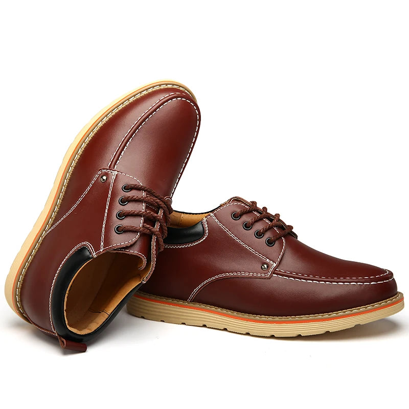 Sapato Social Eminence - Aumenta Altura 6cm - Couro Marrom - Masculino