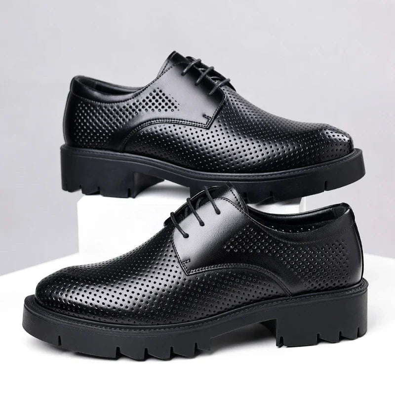 Sapato Social Imperium - Aumenta Altura 10cm - Couro Preto - Masculino