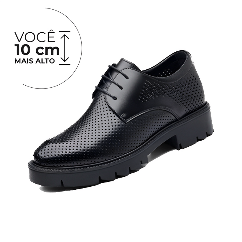 Sapato Social Imperium - Aumenta Altura 10cm - Couro Preto - Masculino