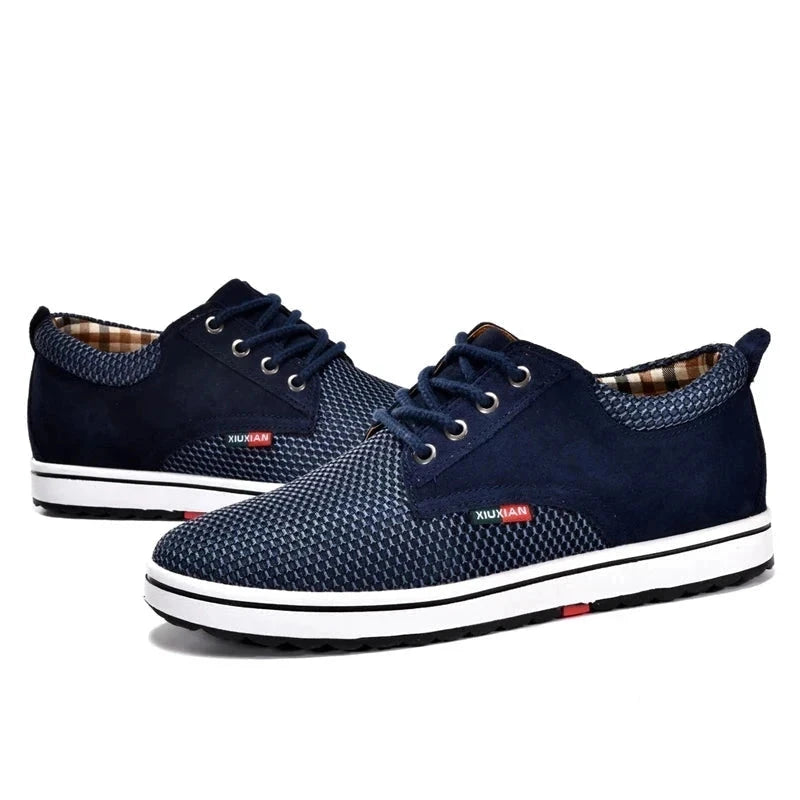 Tênis Social Máximus - Aumenta Altura 6cm - Couro - Azul - Masculino